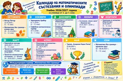 Календар на математическите състезания за учебната 2026/2027 1